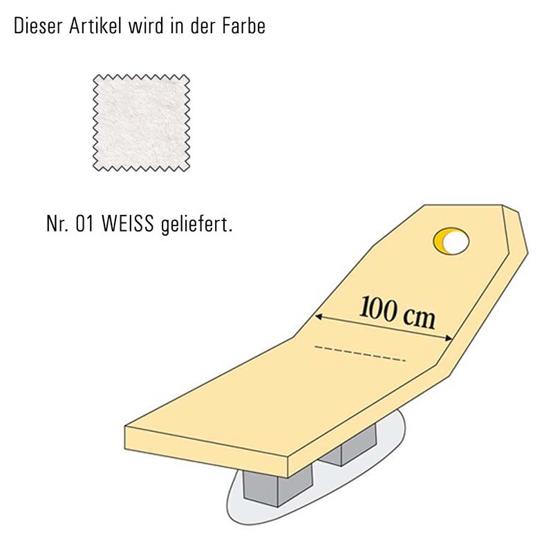 Spaliegenbezug mit Gesichsausschnitt in weiß