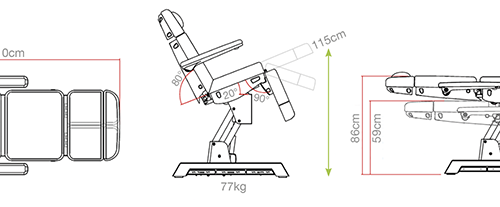 Fußpflegestuhl Rengo 3 Motoren mit Sitzheizung – Bild 4